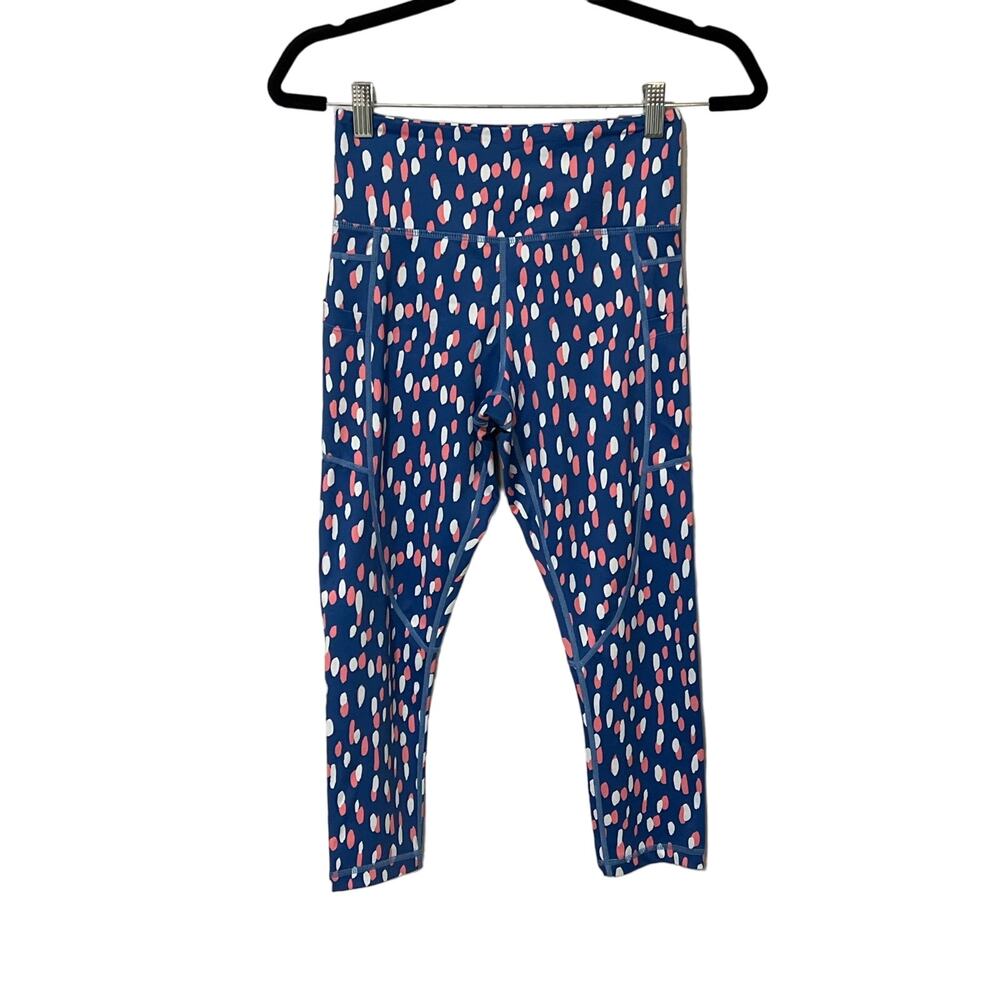 Zyia Active, Drop of Spring Blue Capri Leggings, Poly Blend, Size 4, 1062C
